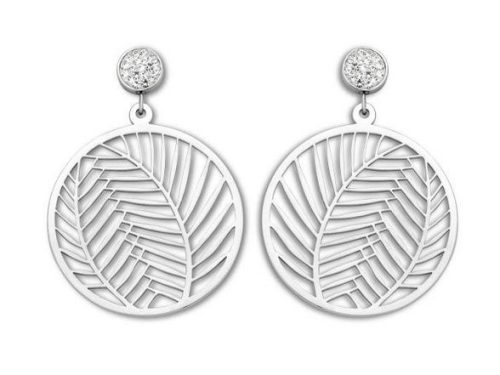 Victoria Silver Leaf Pattern Earrings