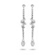 Victoria silver white stone spiral earring