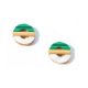 Victoria Gold Colored Green Patterned Earrings