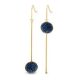 Victoria Gold Colored Blue Patterned Earrings