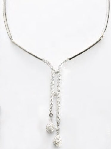 Victoria Silver-colored necklace with white stones