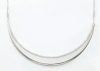 Victoria Silver Colored White Gem Crescent Moon Necklace