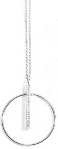 Victoria Silver-colored white stone necklace