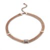 Victoria Rose gold colored necklace with brown stones