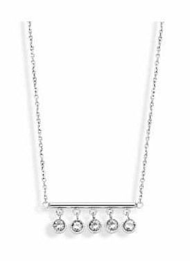 Victoria Silver-colored Necklace with White Stones