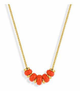 Victoria Gold-colored red beaded necklace