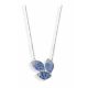 Victoria Silver Colored Blue, White Stone Petal Necklace