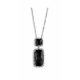 Victoria Silver-colored black stone necklace