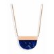 Victoria Rose gold colored blue patterned necklace