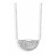 Victoria silver white stone crescent necklace