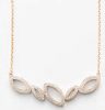 Victoria Rose gold colored white stone necklace