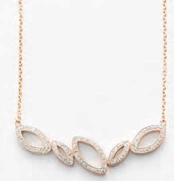 Victoria Rose gold colored white stone necklace