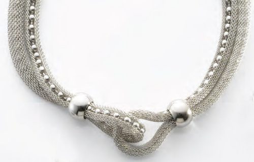 Victoria Thick Silver Mesh Necklace