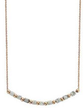 Victoria Rose gold colored white pearl necklace