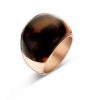 Victoria Rose gold colored ring with brown pattern