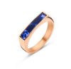 Victoria Rose gold colored blue patterned ring