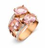 Victoria Rose gold colored white, pink stone ring