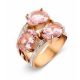 Victoria Rose gold colored white, pink stone ring