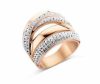 Victoria Rose gold color ring with white stones