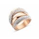 Victoria Rose gold color ring with white stones