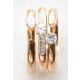 Victoria Rose gold colored white stone 3-piece ring set