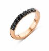 Victoria Black Stone Rose Gold Ring