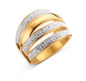 Victoria Gold-colored ring with white stone