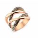 Victoria Rose gold colored black stone ring