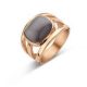 Victoria Rose gold colored black stone ring