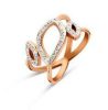 Victoria Rose gold colored ring with white stones