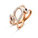 Victoria Rose gold colored ring with white stones