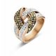 Victoria Rose gold colored multicolor stone ring