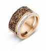 Victoria Rose gold colored black stone ring