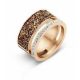 Victoria Rose gold colored black stone ring