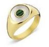 Victoria Gold-colored green patterned ring