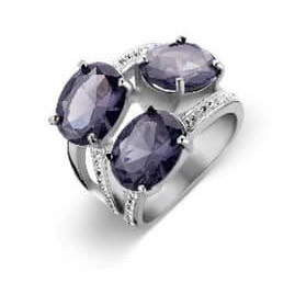 Victoria Silver-colored blue stone ring